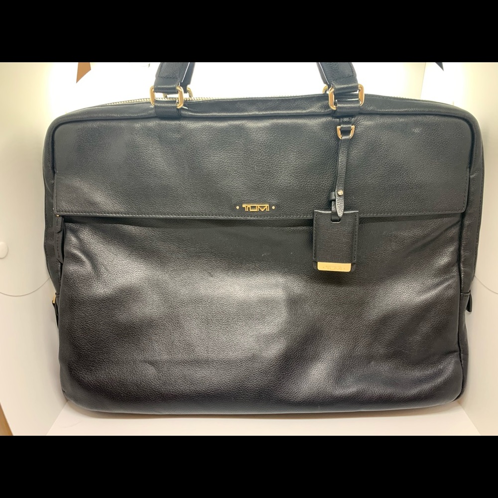 Black Leather Tumi Briefcase
